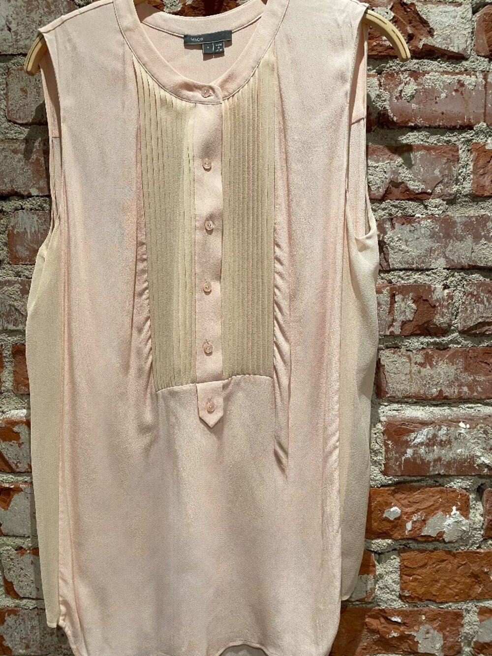 VINCE Petal Pink Tuxedo tunic
